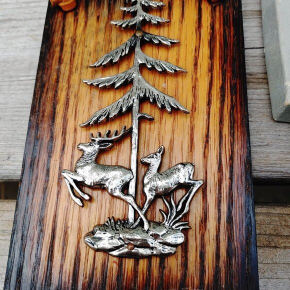 Vintage Canadiana Metal Wood Wall Hanging Art Dogwood British Columbia PLAQUES - Picture 2 of 6